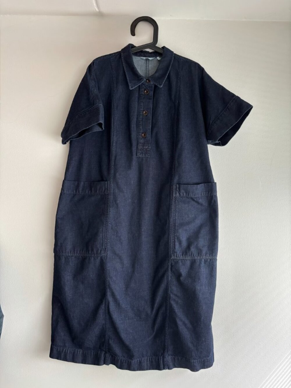 TOAST Cotton Denim Tunic Dress | Indigo | Size L
